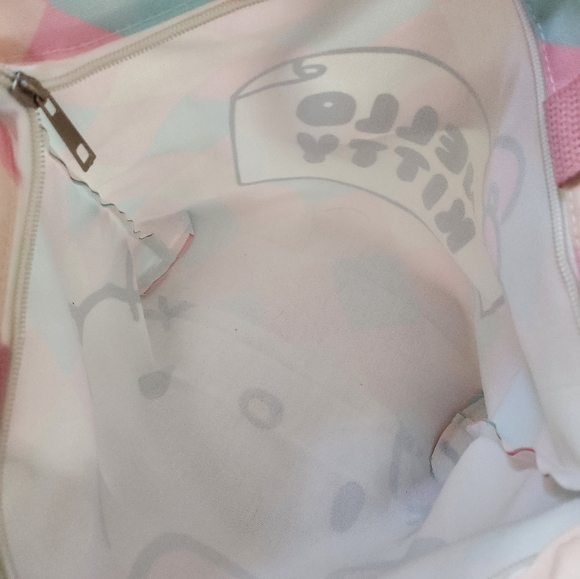 (Brand New) LIght pink, blue, and white Hello Kitty tote bag & baby blue thermos - Picture 4 of 8